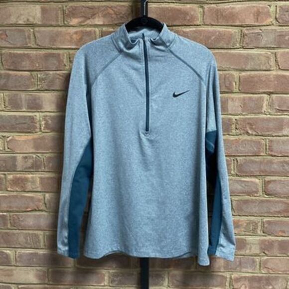 Nike Green Heather Dry-Fit Quarter Zip Pullover Size 2XL - Picture 2 of 6